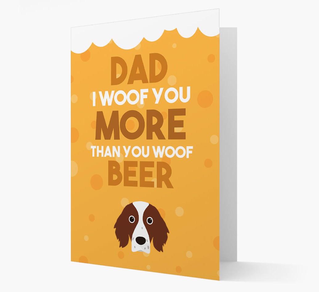 'Woof you more than you woof Beer' Card with {breedFullName} Icon