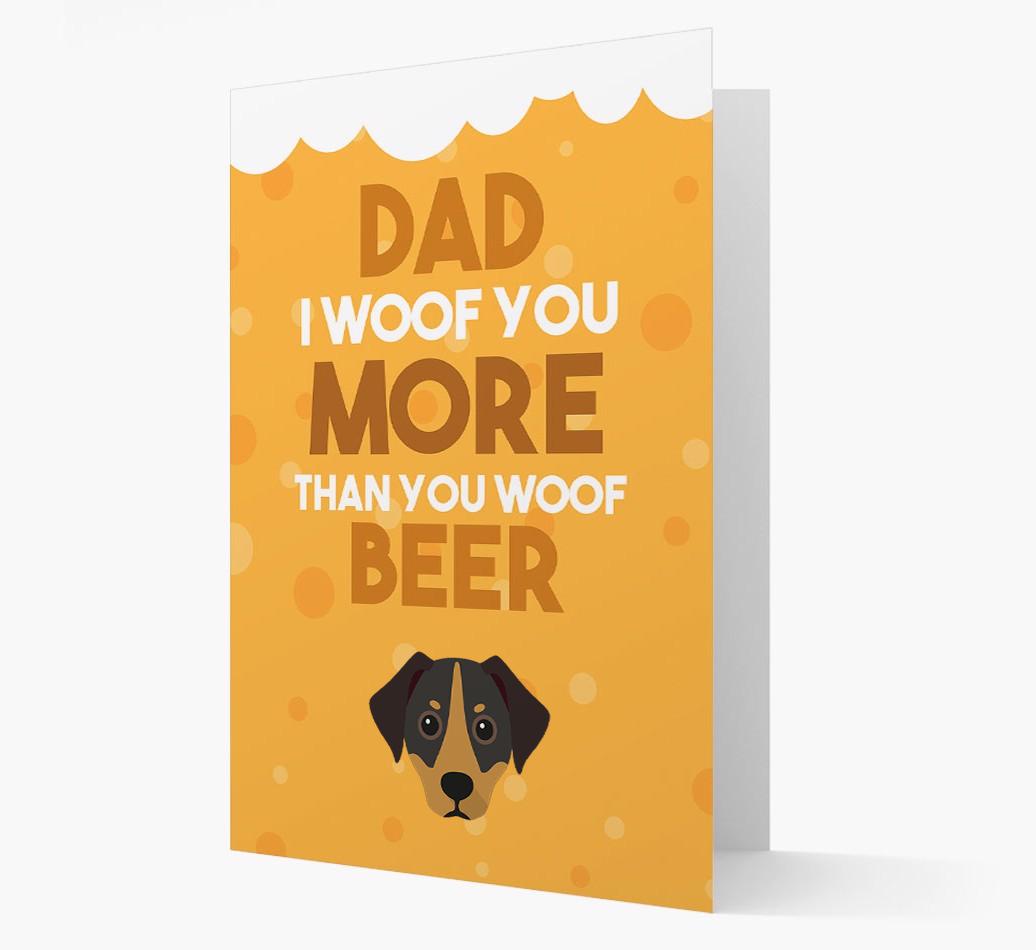 'Woof you more than you woof Beer' Card with {breedFullName} Icon