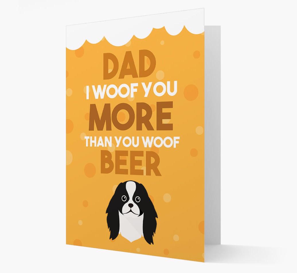 'Woof you more than you woof Beer' Card with {breedFullName} Icon