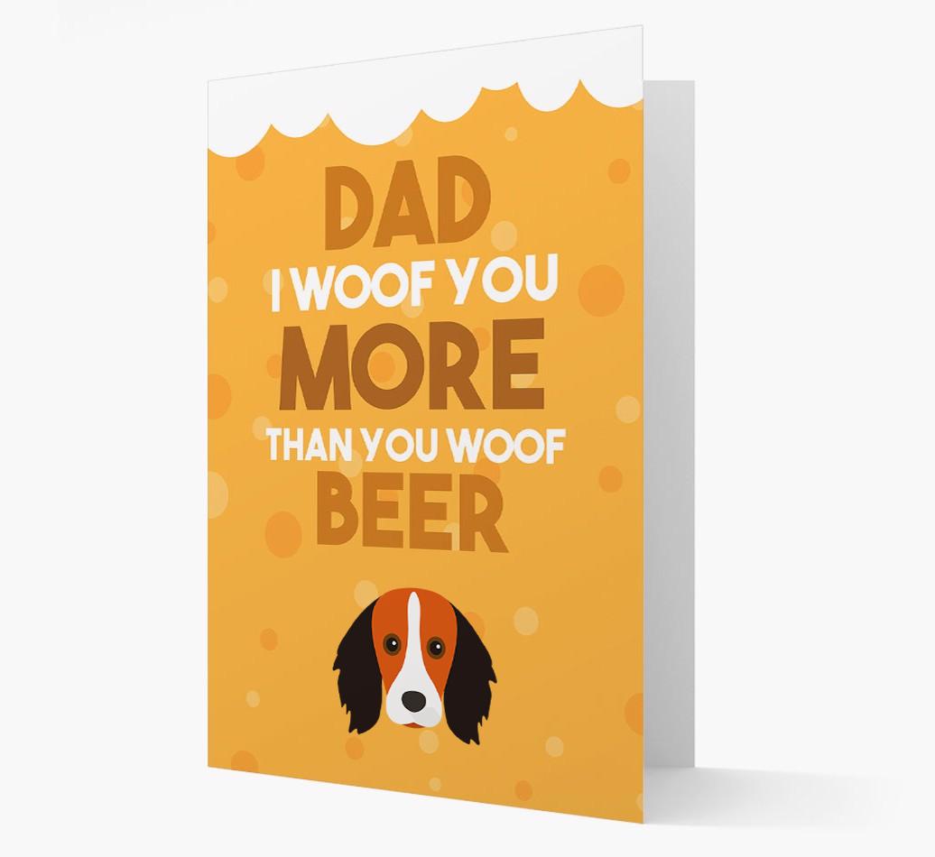 'Woof you more than you woof Beer' Card with {breedFullName} Icon