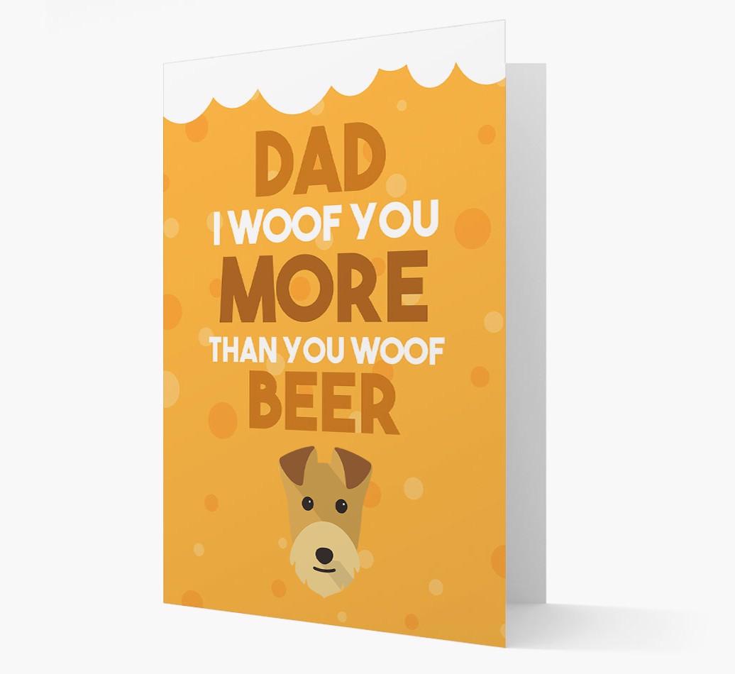 'Woof you more than you woof Beer' Card with {breedFullName} Icon