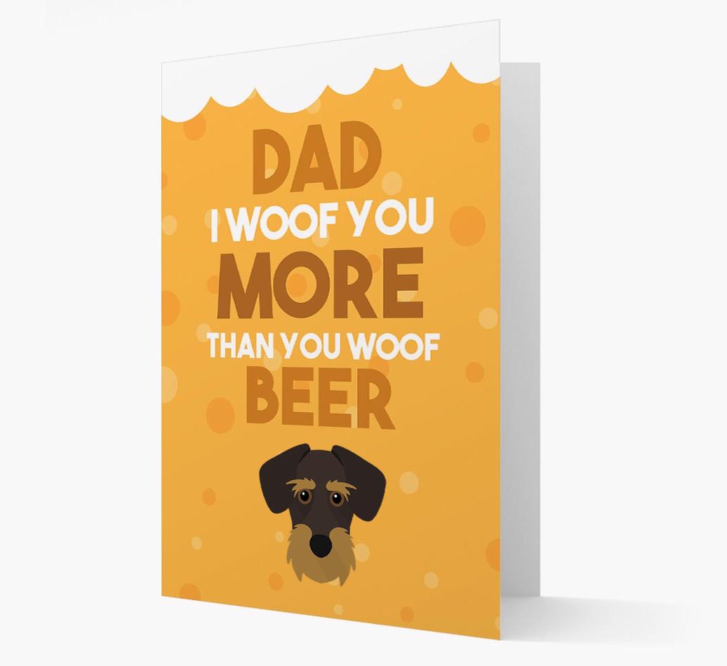 'Woof you more than you woof Beer' Card with {breedFullName} Icon