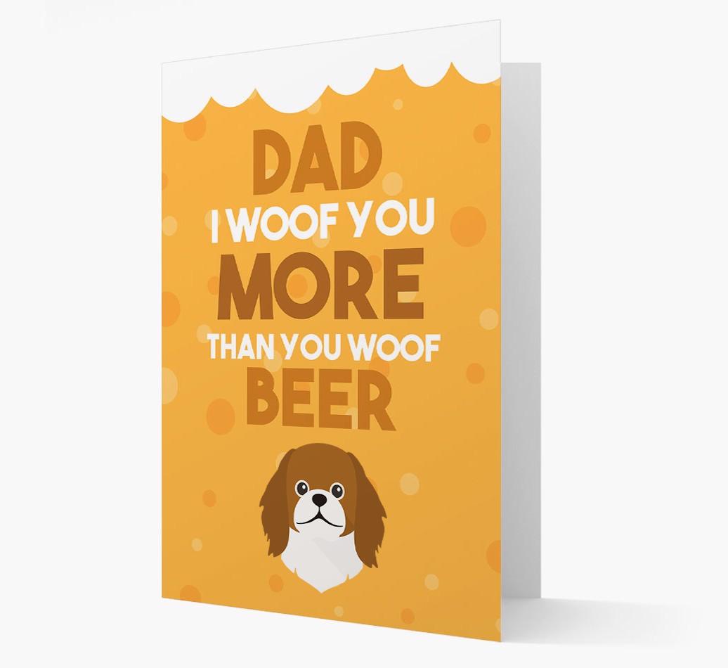'Woof you more than you woof Beer' Card with {breedFullName} Icon