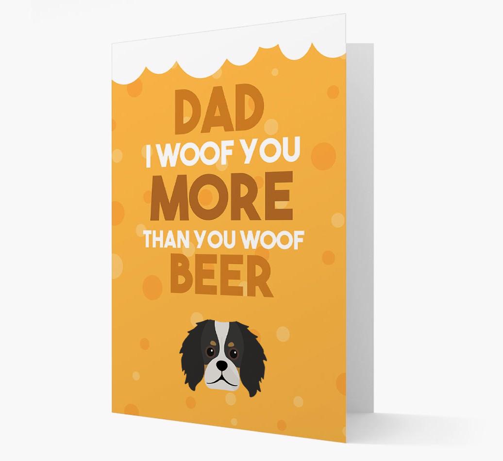 'Woof you more than you woof Beer' Card with {breedFullName} Icon