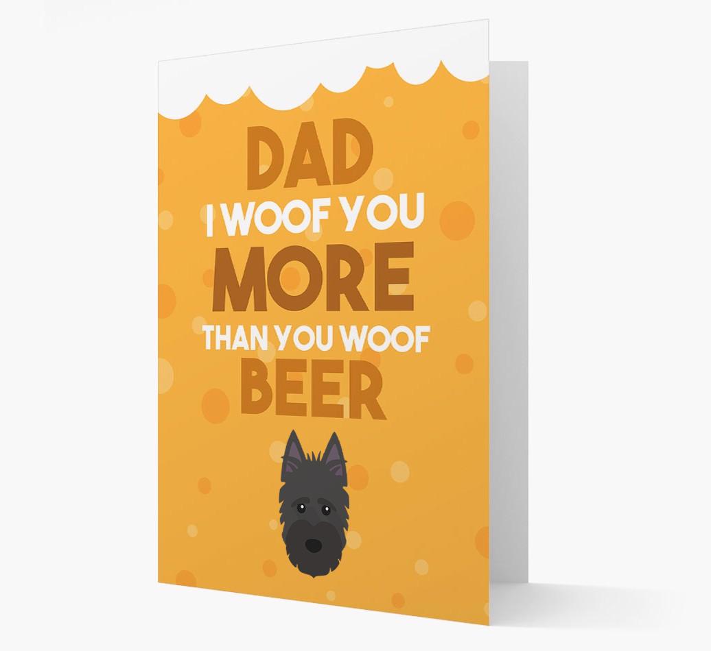 'Woof you more than you woof Beer' Card with {breedFullName} Icon