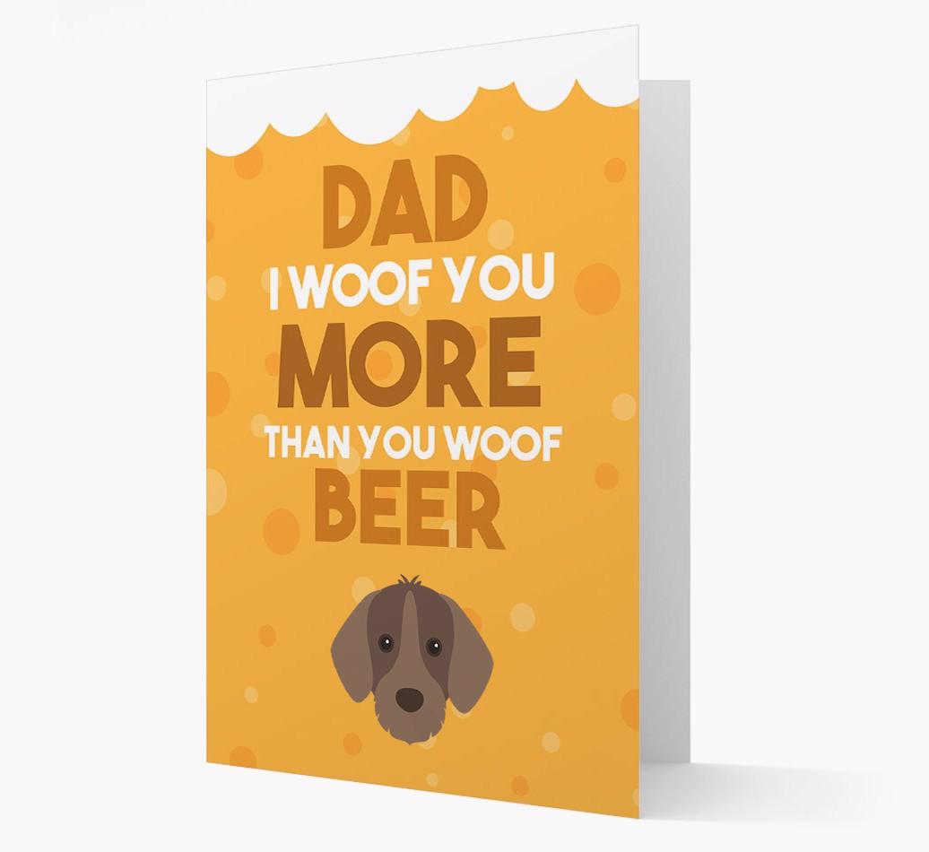 'Woof you more than you woof Beer' Card with {breedFullName} Icon