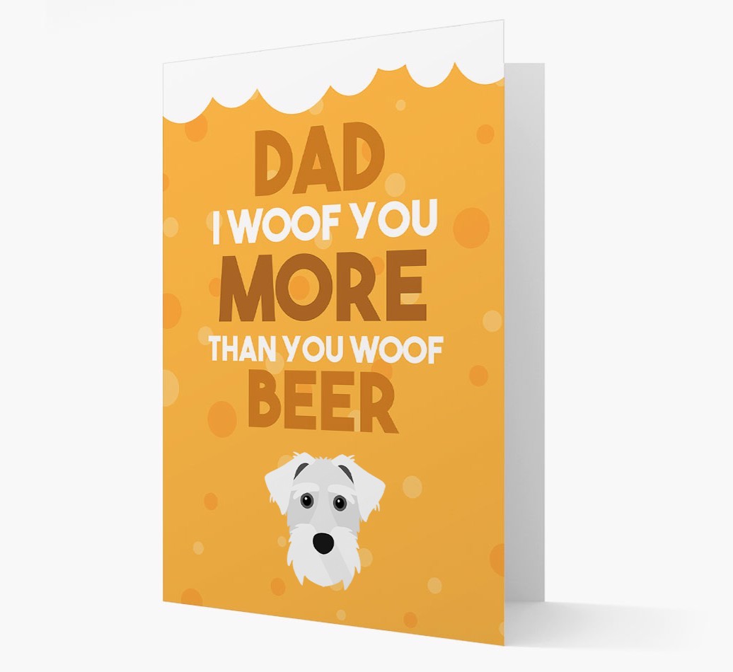 'Woof you more than you woof Beer' Card with {breedFullName} Icon