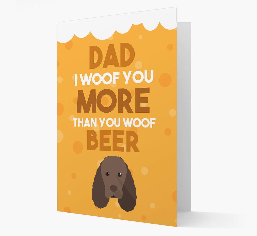 'Woof you more than you woof Beer' Card with {breedFullName} Icon