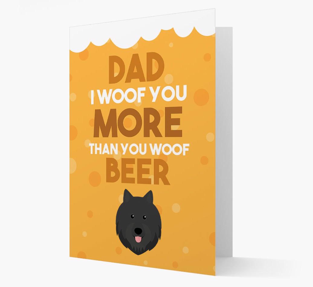 'Woof you more than you woof Beer' Card with {breedFullName} Icon