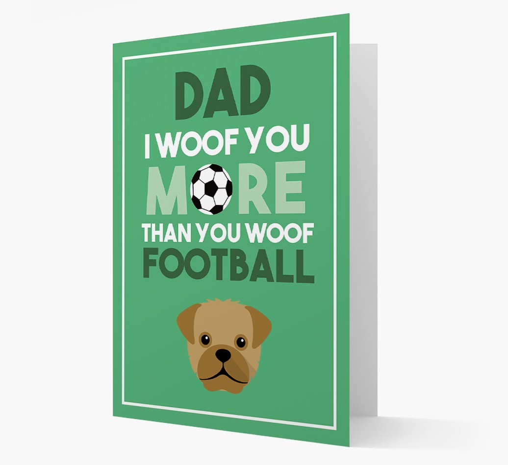 'Woof you more than you woof Football' Card with {breedFullName} Icon