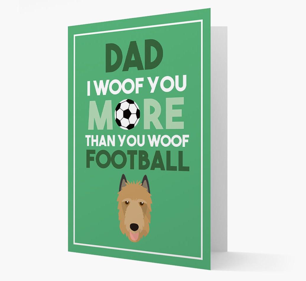 'Woof you more than you woof Football' Card with {breedFullName} Icon