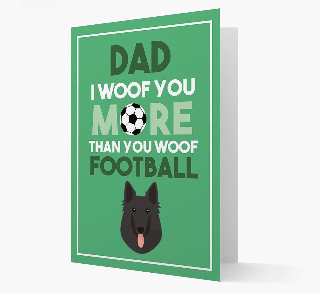 'Woof you more than you woof Football' Card with {breedFullName} Icon