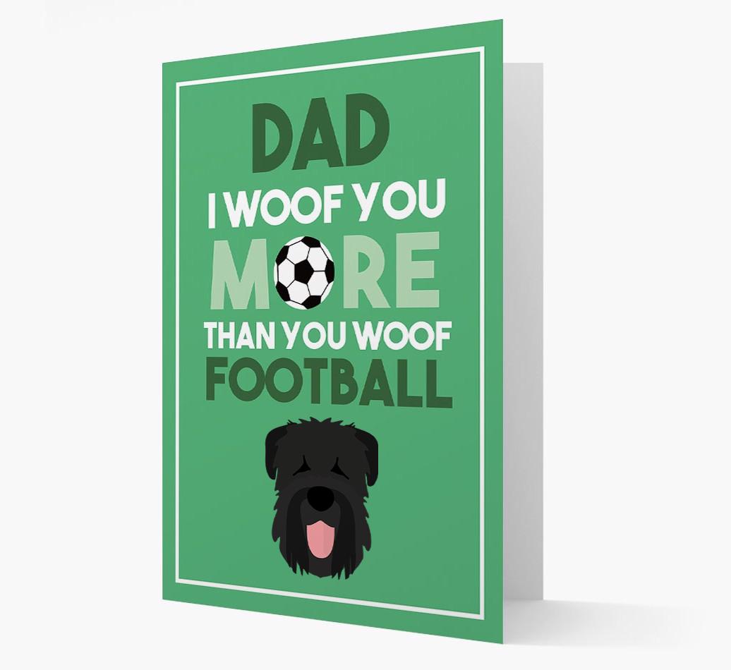 'Woof you more than you woof Football' Card with {breedFullName} Icon