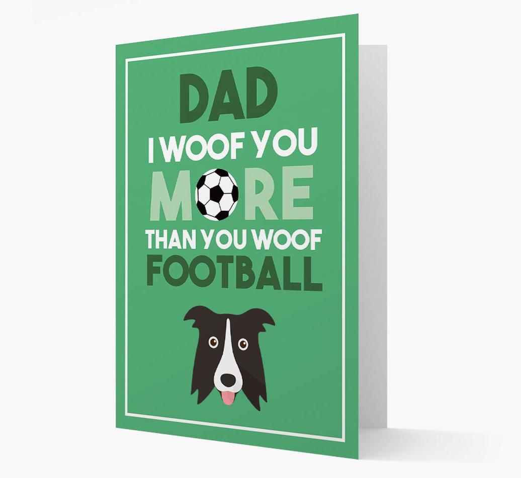 'Woof you more than you woof Football' Card with {breedFullName} Icon