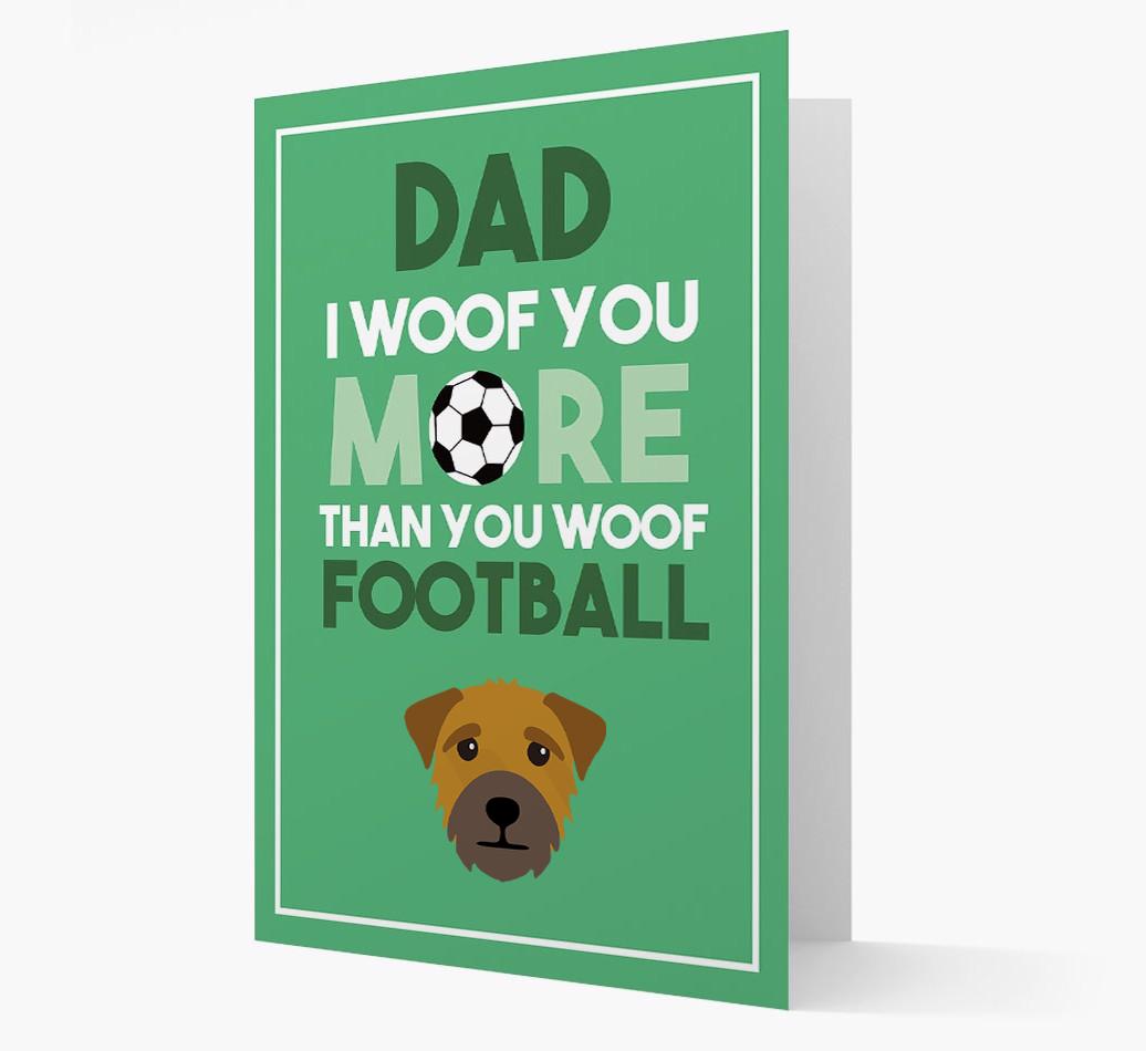 'Woof you more than you woof Football' Card with {breedFullName} Icon
