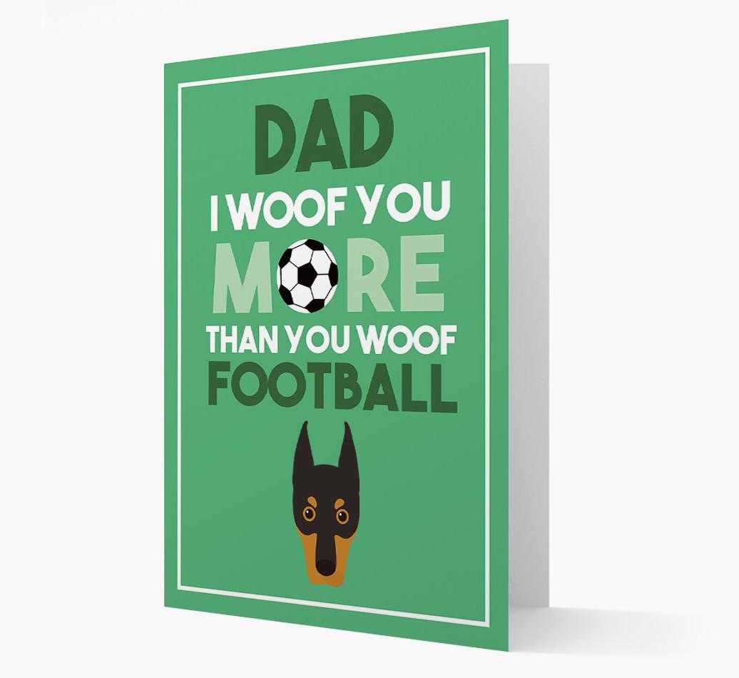 'Woof you more than you woof Football' Card with {breedFullName} Icon