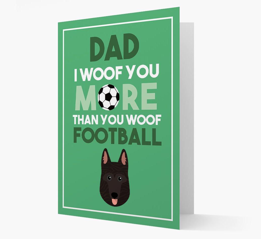 'Woof you more than you woof Football' Card with {breedFullName} Icon
