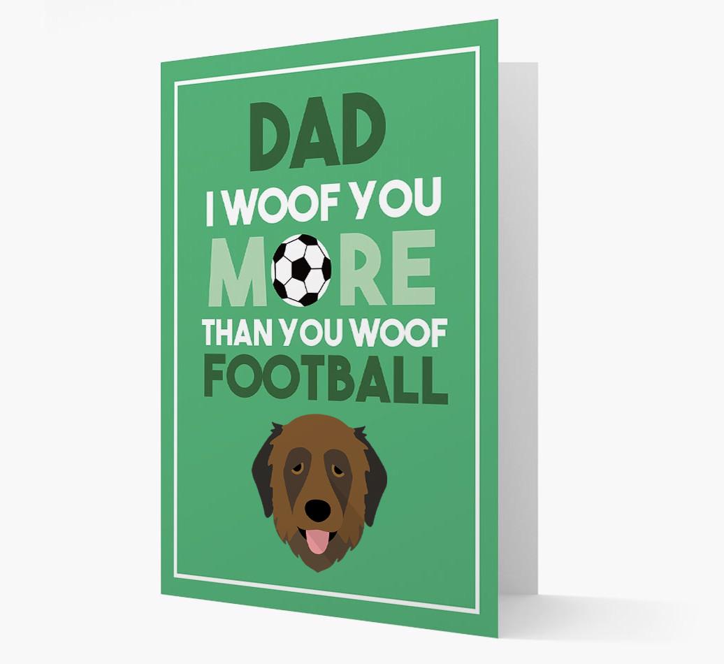 'Woof you more than you woof Football' Card with {breedFullName} Icon