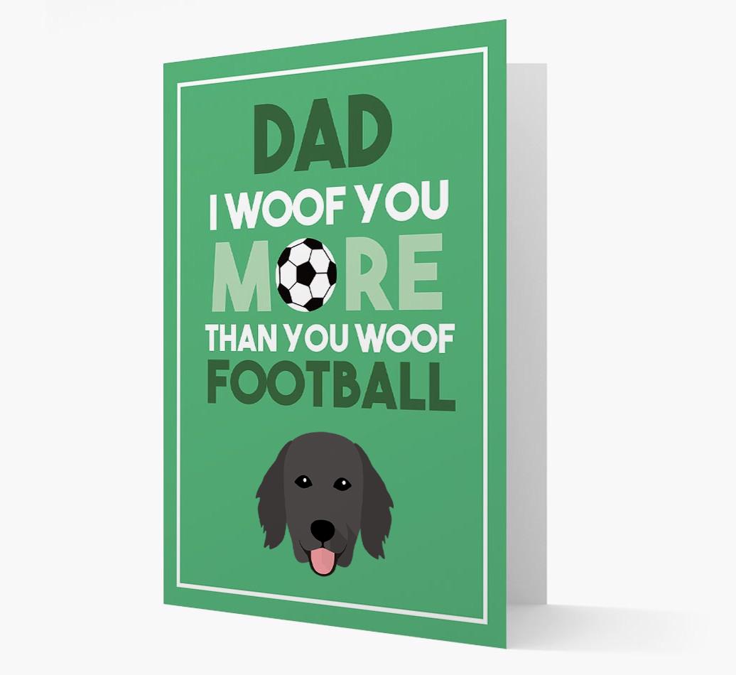 'Woof you more than you woof Football' Card with {breedFullName} Icon