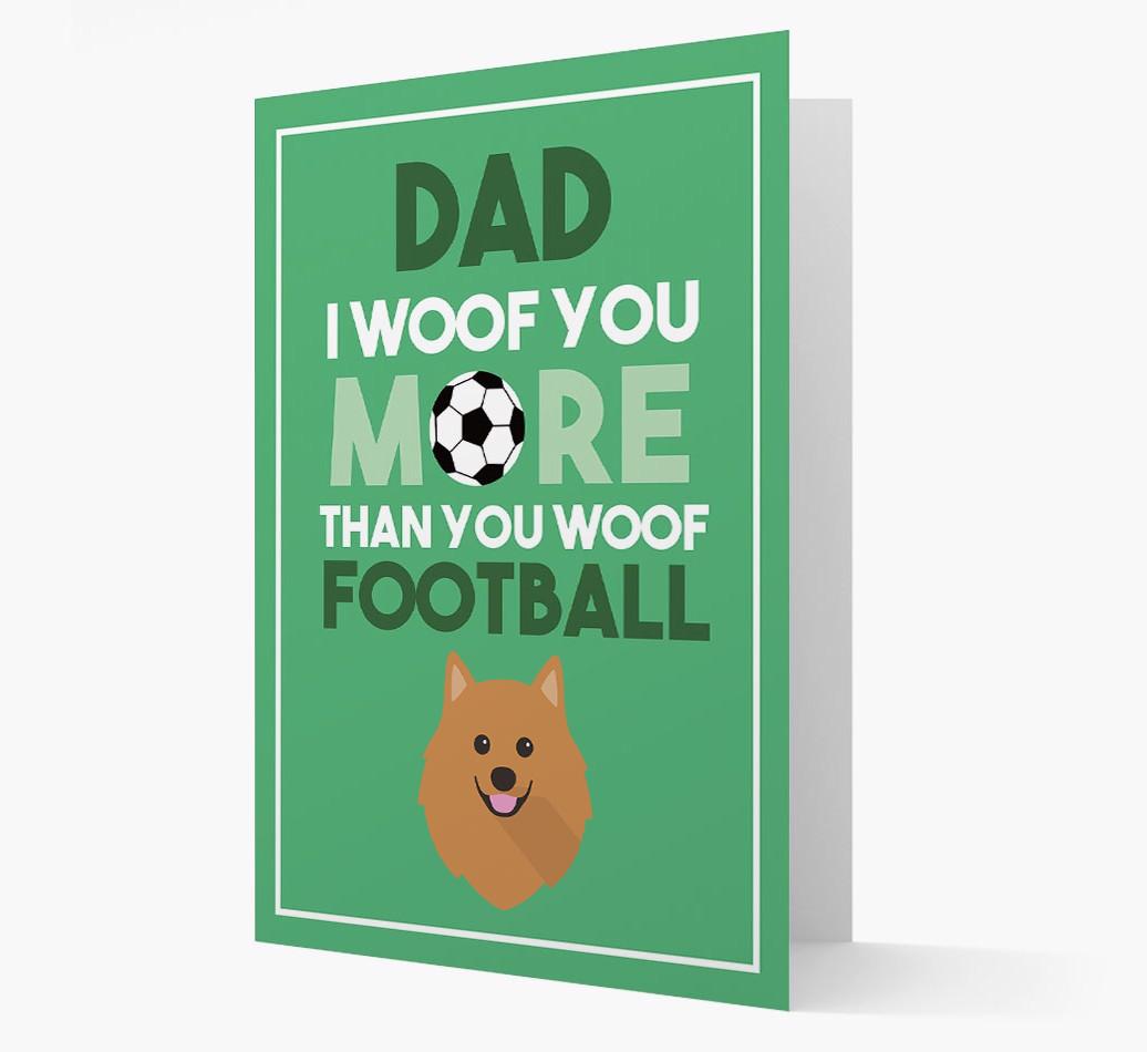 'Woof you more than you woof Football' Card with {breedFullName} Icon