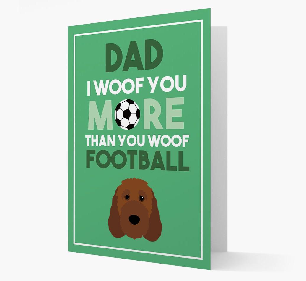 'Woof you more than you woof Football' Card with {breedFullName} Icon