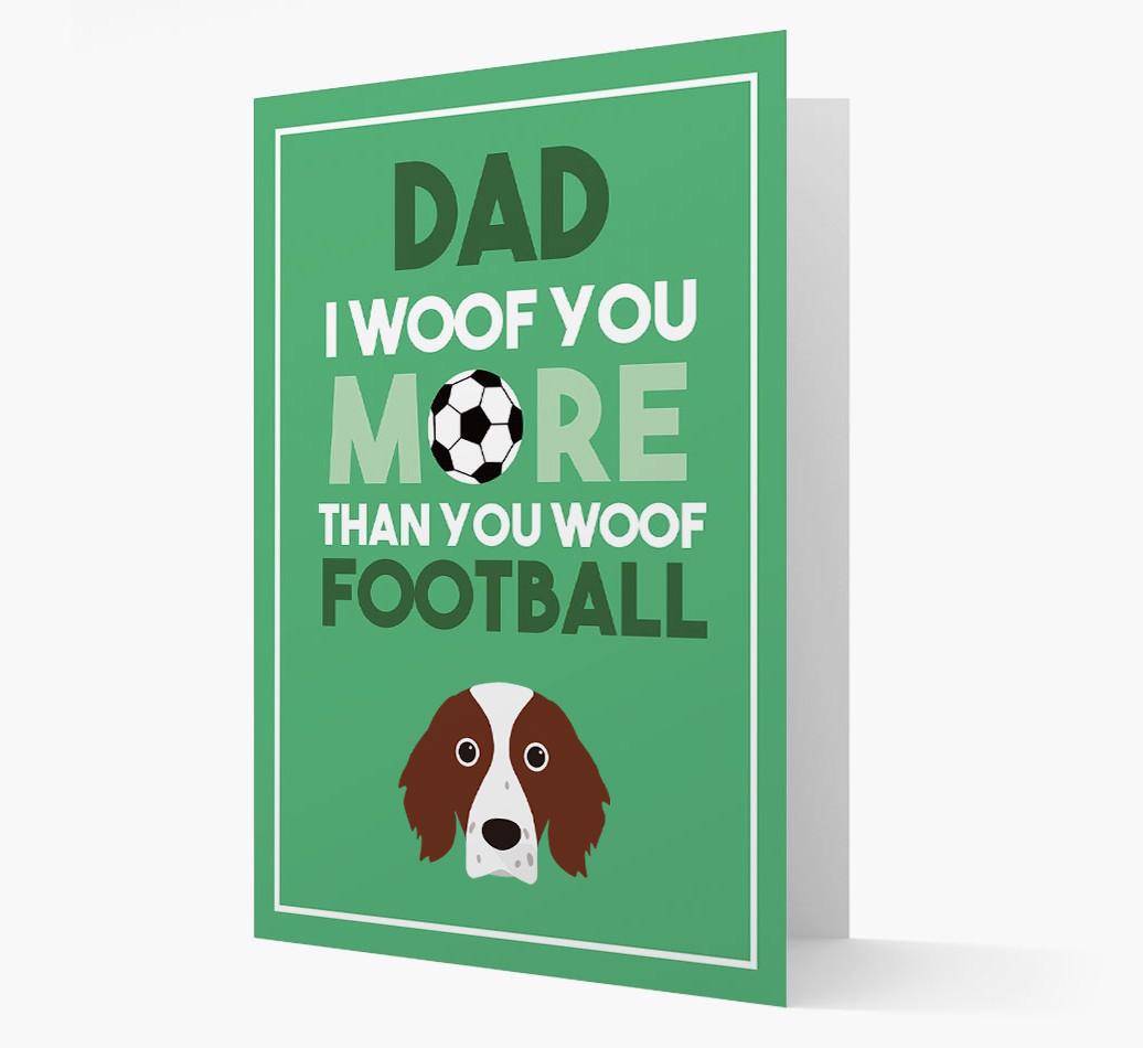 'Woof you more than you woof Football' Card with {breedFullName} Icon