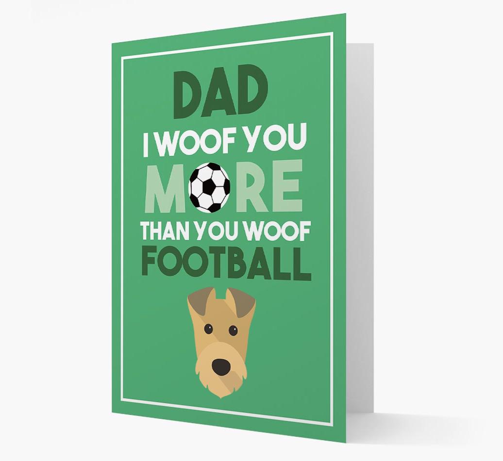 'Woof you more than you woof Football' Card with {breedFullName} Icon