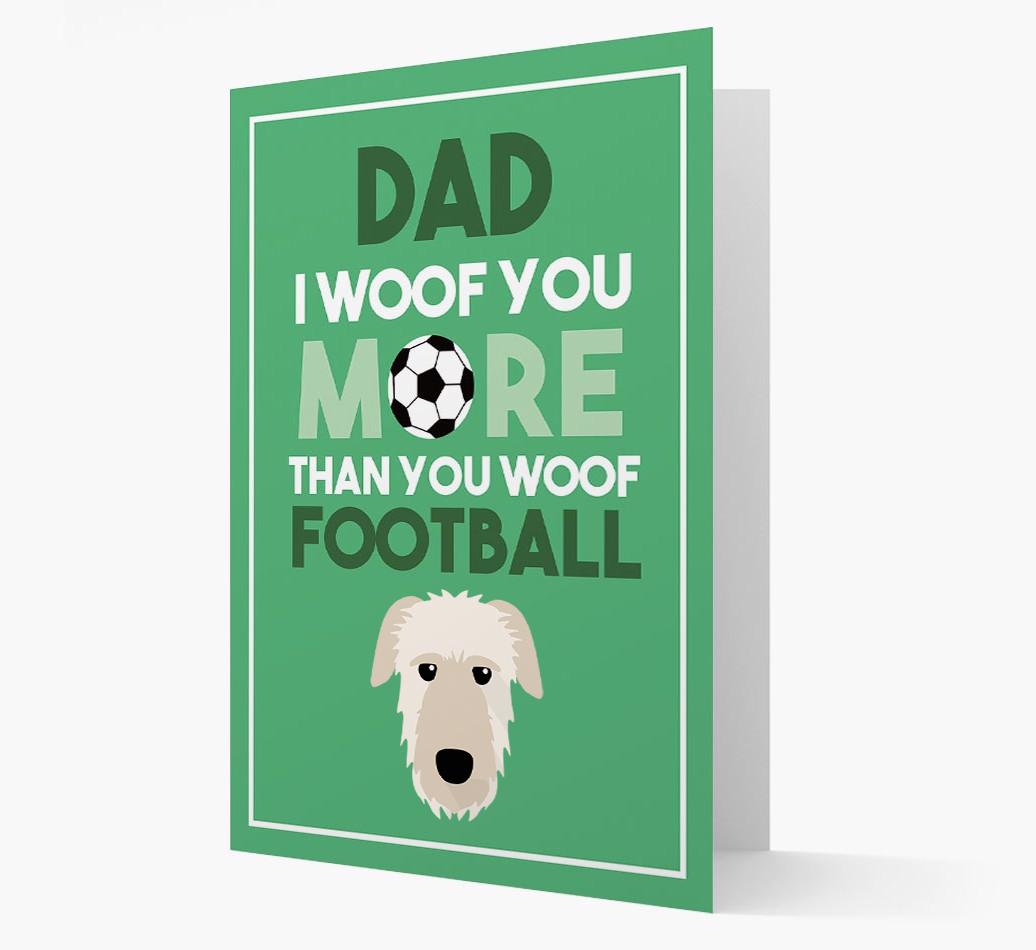 'Woof you more than you woof Football' Card with {breedFullName} Icon