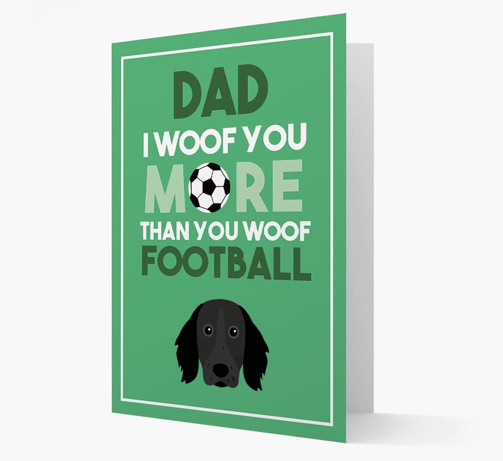 'Woof you more than you woof Football' Card with {breedFullName} Icon
