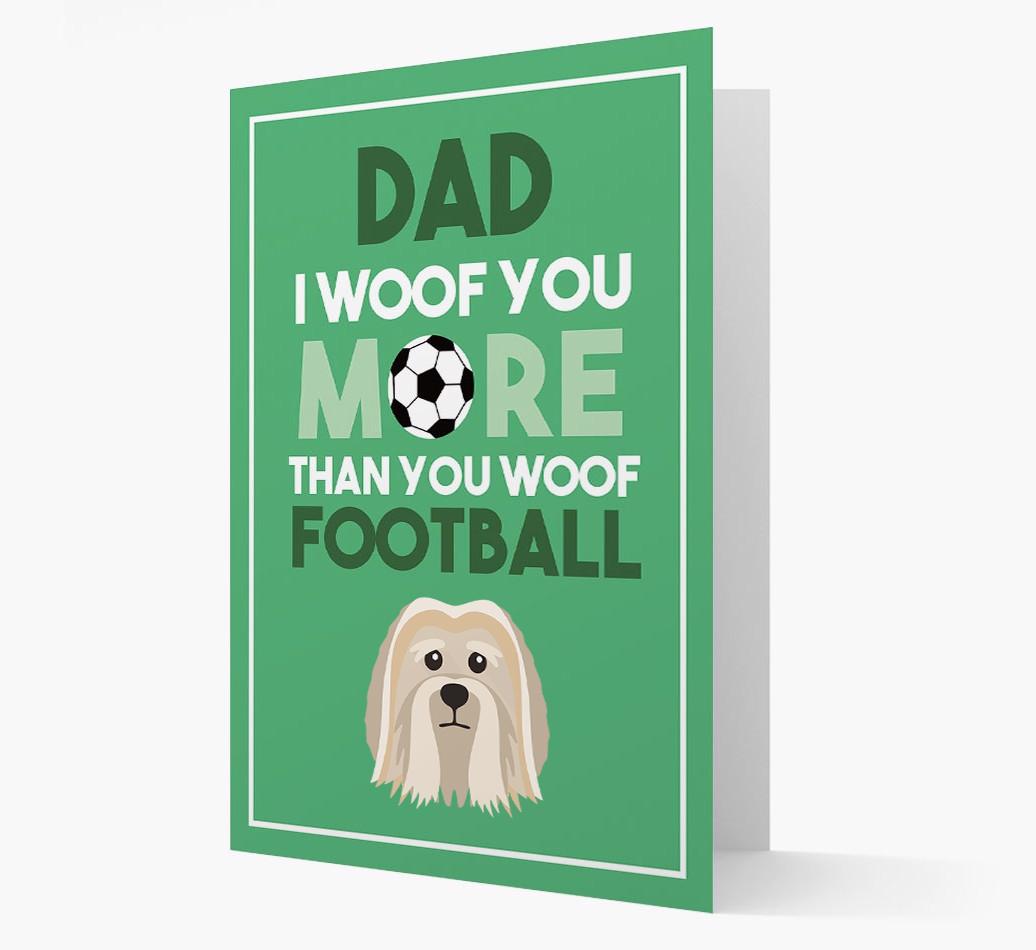 'Woof you more than you woof Football' Card with {breedFullName} Icon