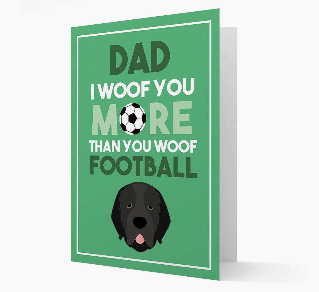 'Woof you more than you woof Football' Card with {breedFullName} Icon