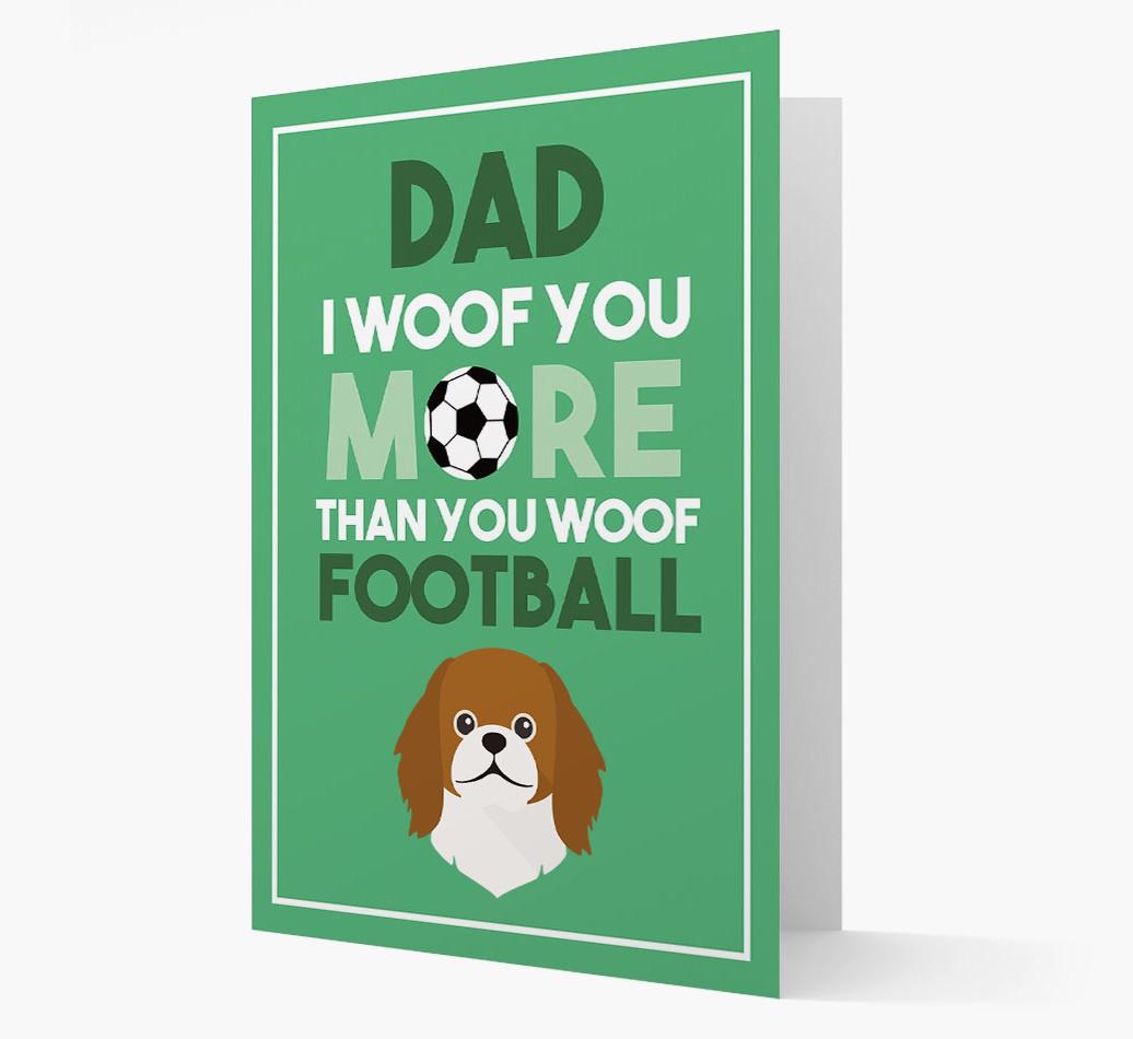 'Woof you more than you woof Football' Card with {breedFullName} Icon