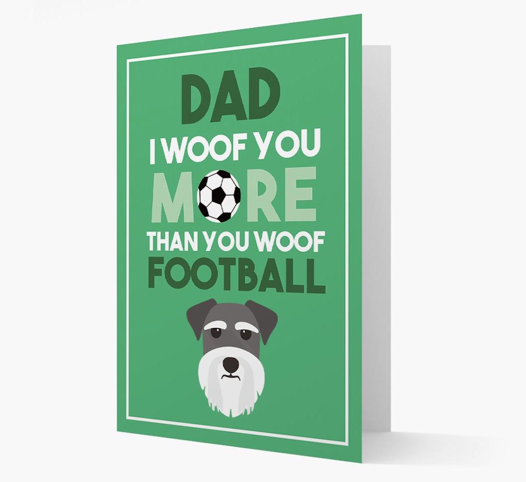 'Woof you more than you woof Football' Card with {breedFullName} Icon