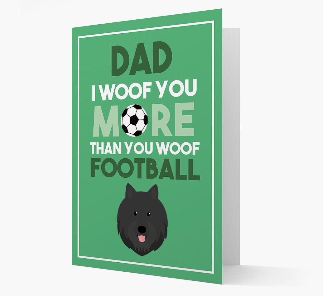 'Woof you more than you woof Football' Card with {breedFullName} Icon