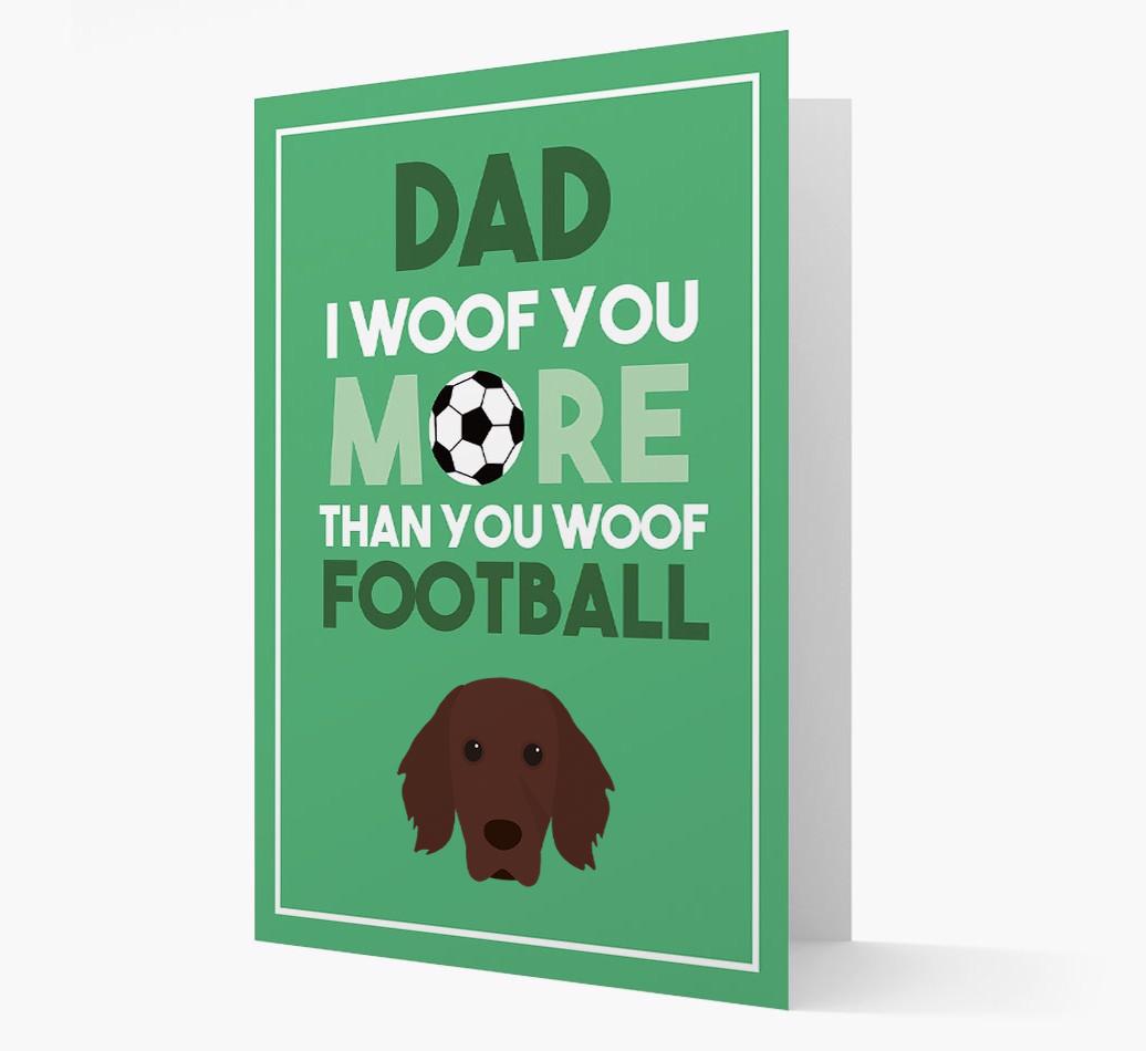'Woof you more than you woof Football' Card with {breedFullName} Icon