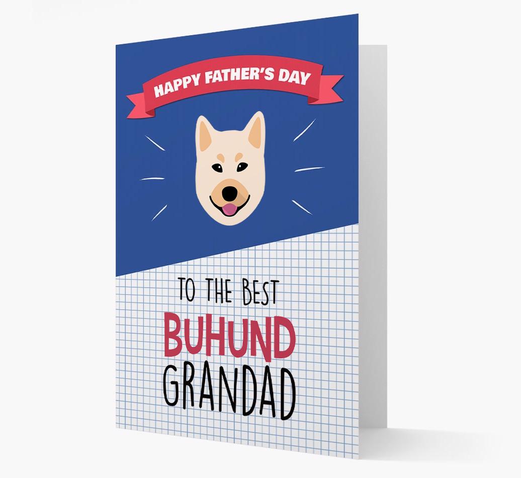 'Best {breedCommonName} Grandad' Card with {breedFullName} Icon