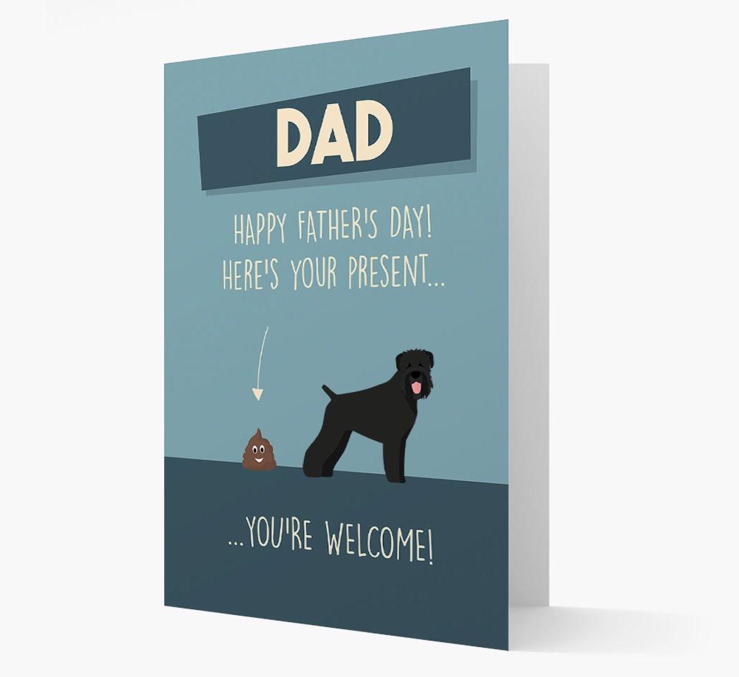 'Dad, here's your present...' Card for {breedFullName} Dad