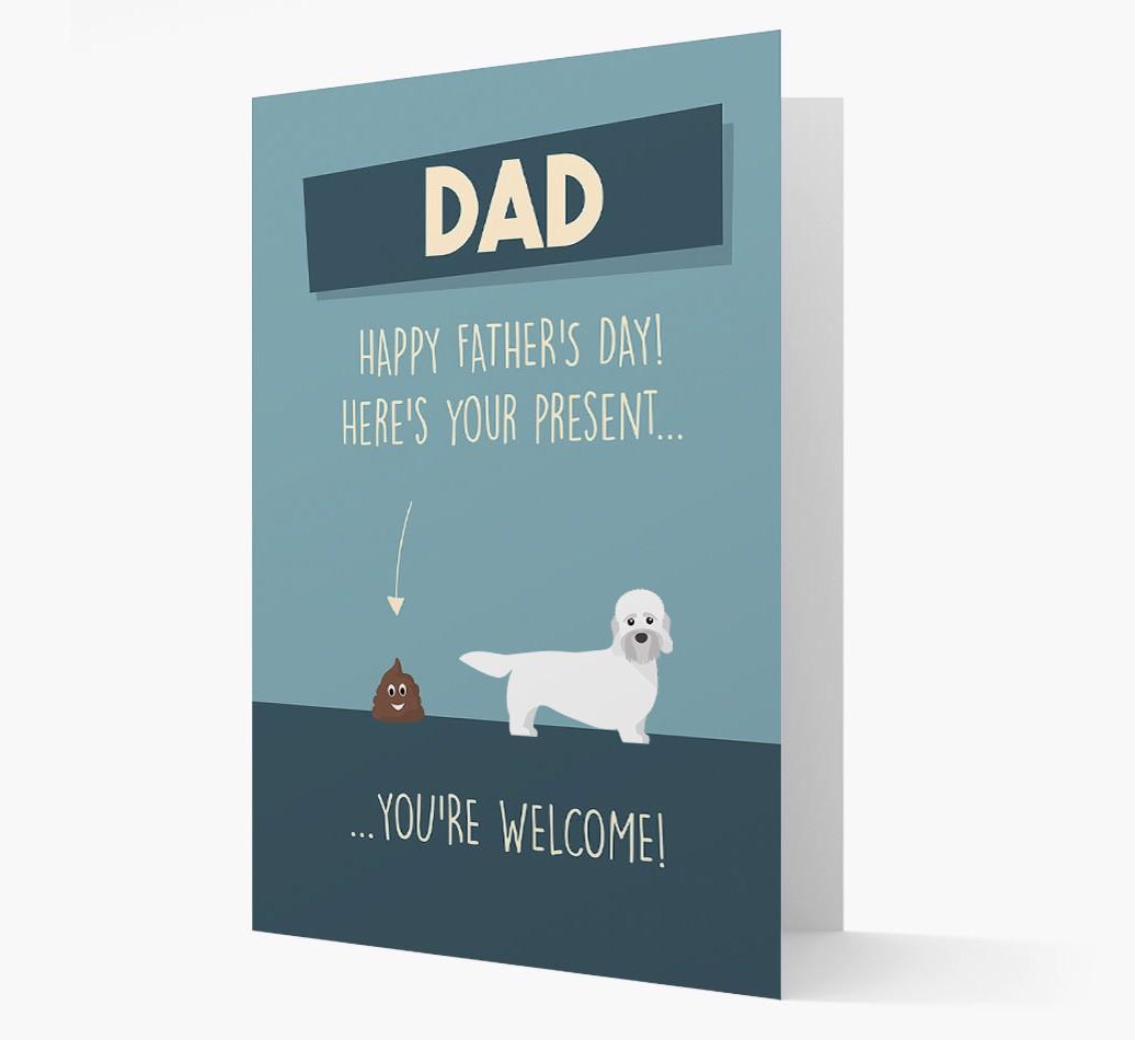 'Dad, here's your present...' Card for {breedFullName} Dad