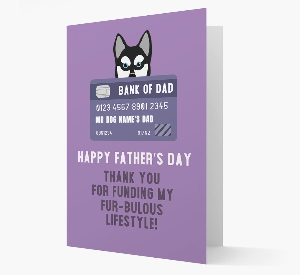 Personalized 'Bank of Dad' Card with {breedFullName} Icon