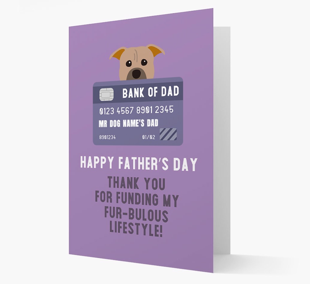 Personalized 'Bank of Dad' Card with {breedFullName} Icon