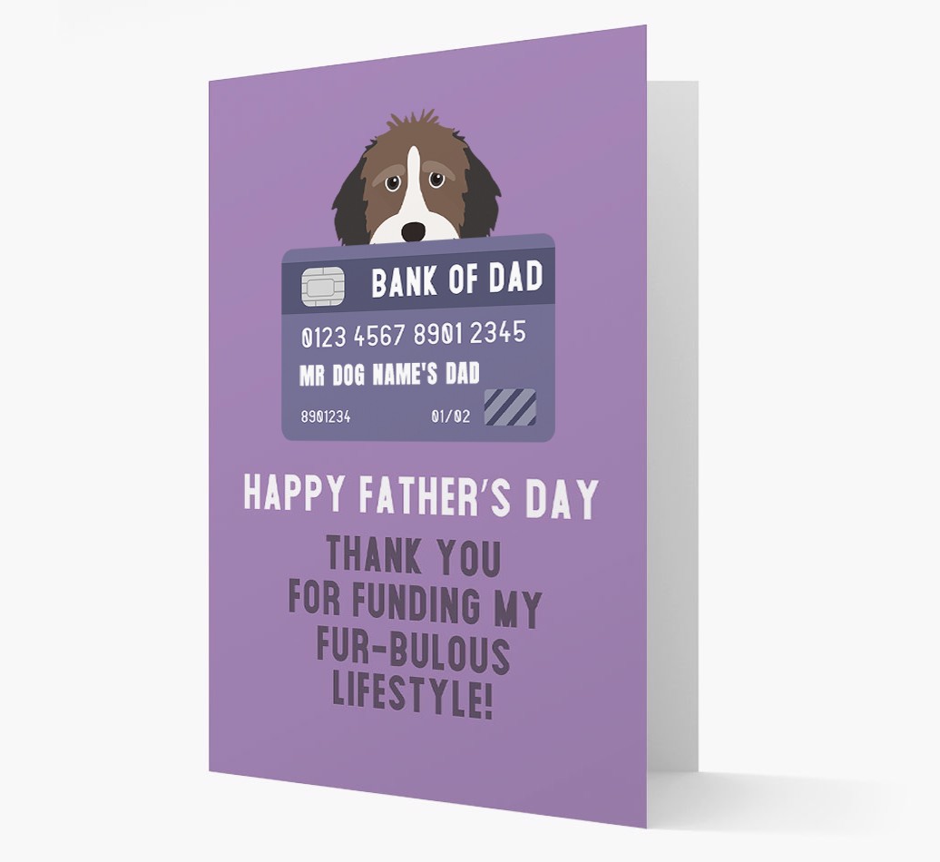 Personalized 'Bank of Dad' Card with {breedFullName} Icon