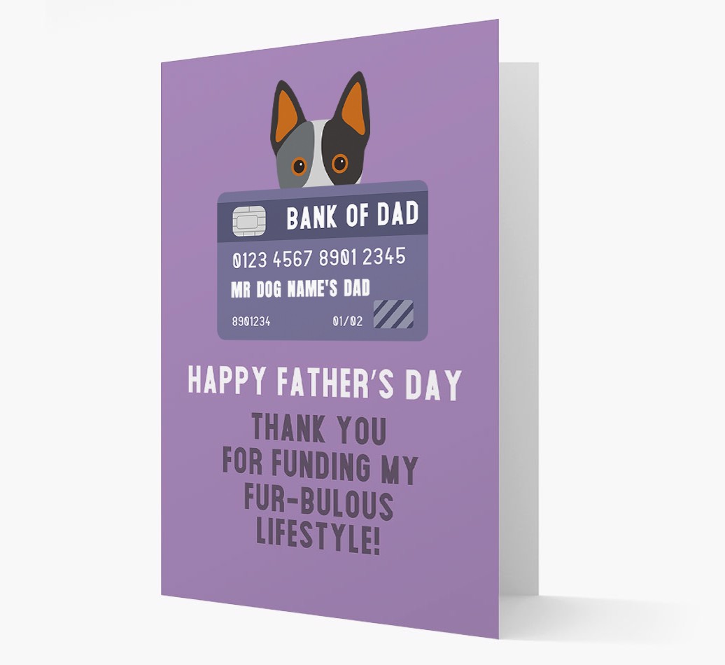 Personalized 'Bank of Dad' Card with {breedFullName} Icon