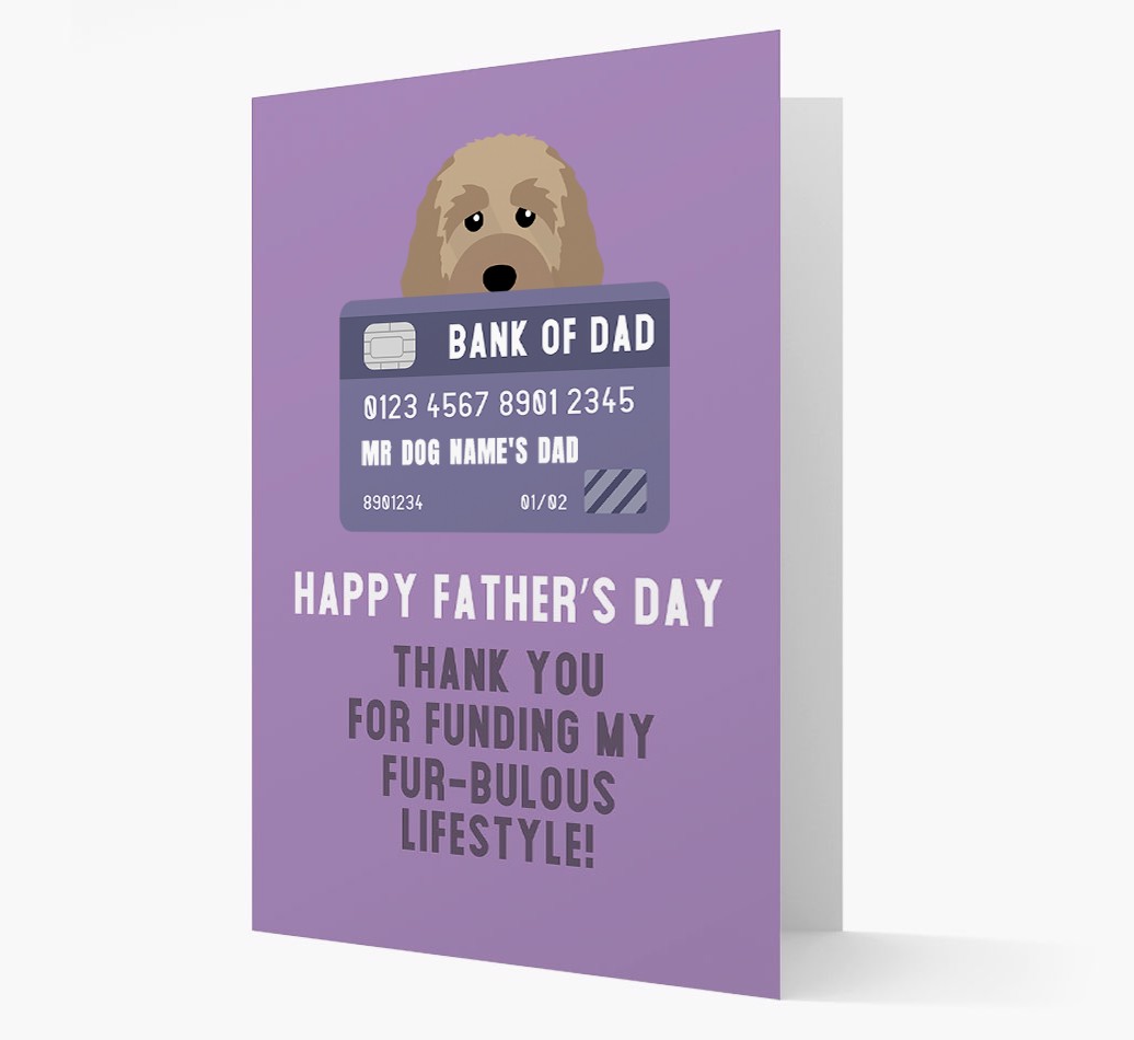 Personalized 'Bank of Dad' Card with {breedFullName} Icon