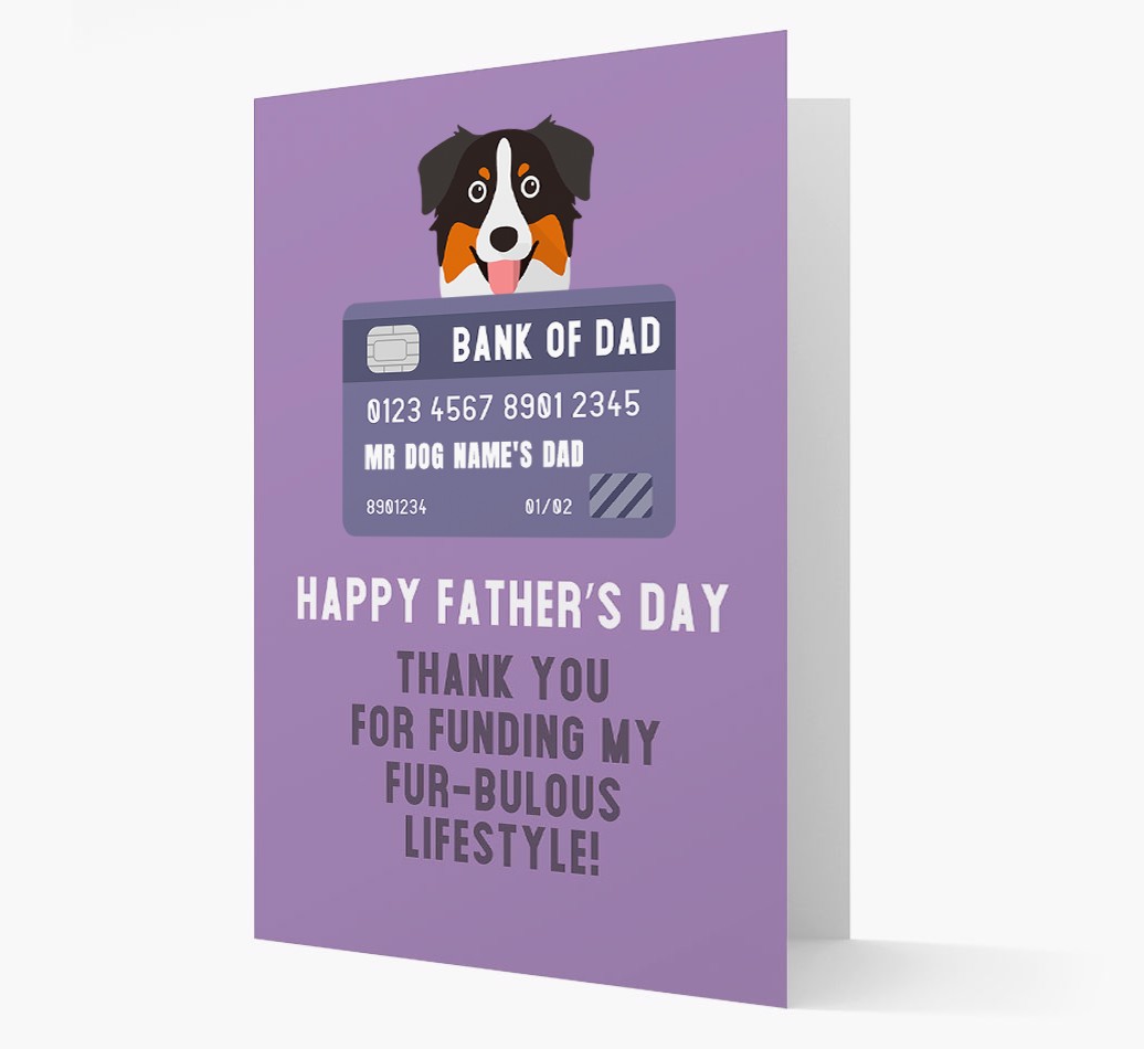 Personalized 'Bank of Dad' Card with {breedFullName} Icon