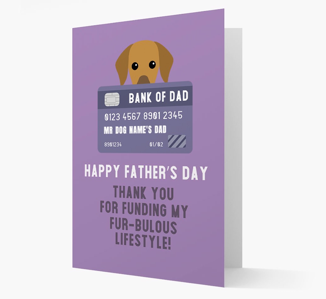 Personalized 'Bank of Dad' Card with {breedFullName} Icon