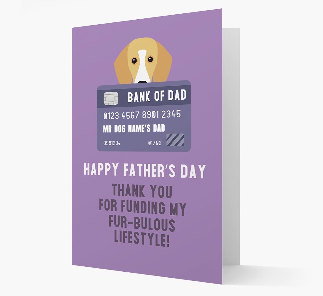 Personalized 'Bank of Dad' Card with {breedFullName} Icon