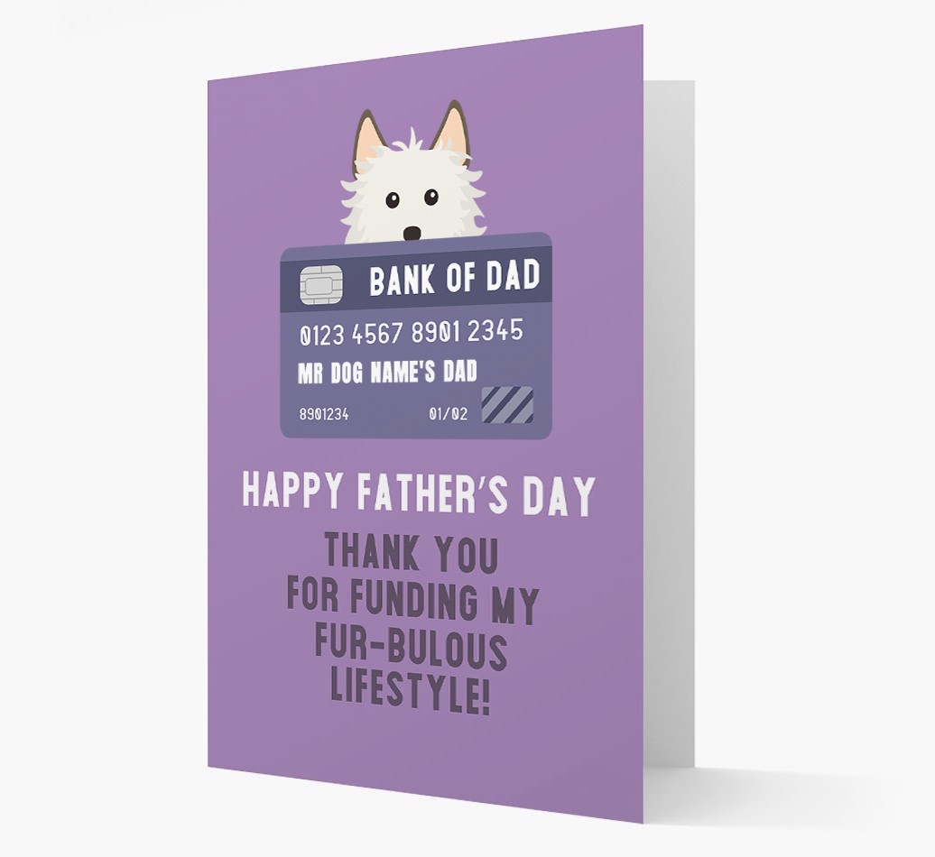 Personalized 'Bank of Dad' Card with {breedFullName} Icon