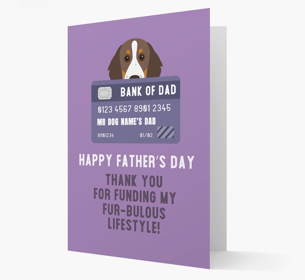 Personalized 'Bank of Dad' Card with {breedFullName} Icon