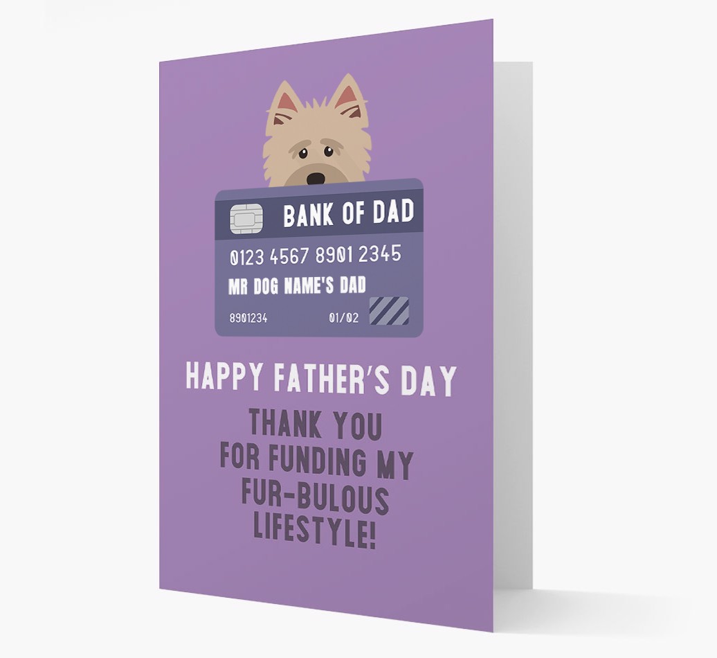 Personalized 'Bank of Dad' Card with {breedFullName} Icon