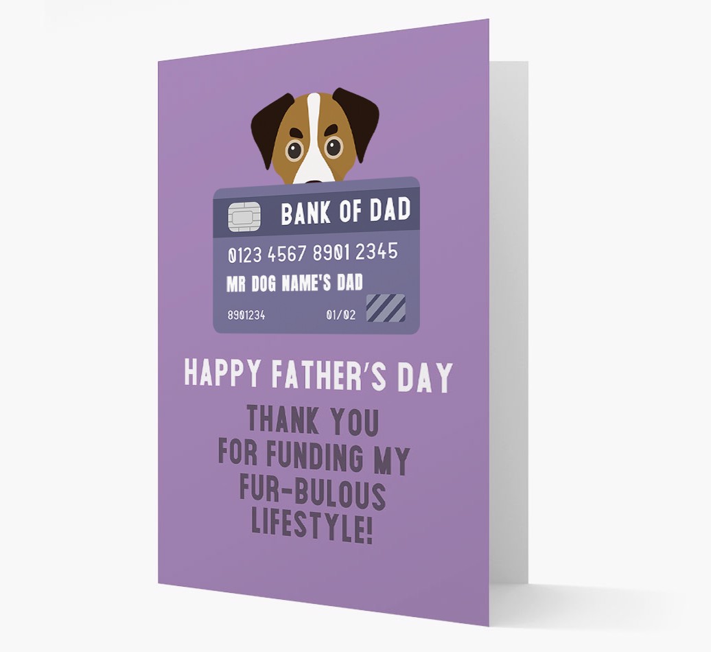 Personalized 'Bank of Dad' Card with {breedFullName} Icon